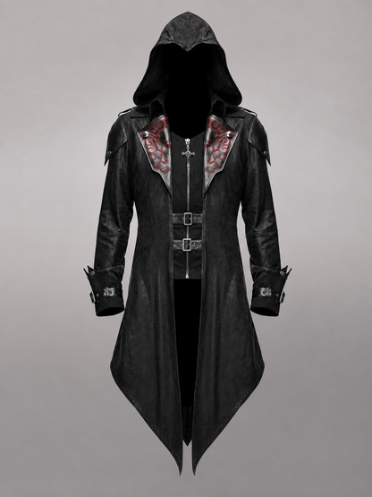 Black Gothic Carnival Cloak with Hood