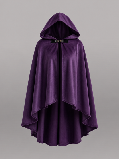 Purple Hooded Medieval Costume Cloak