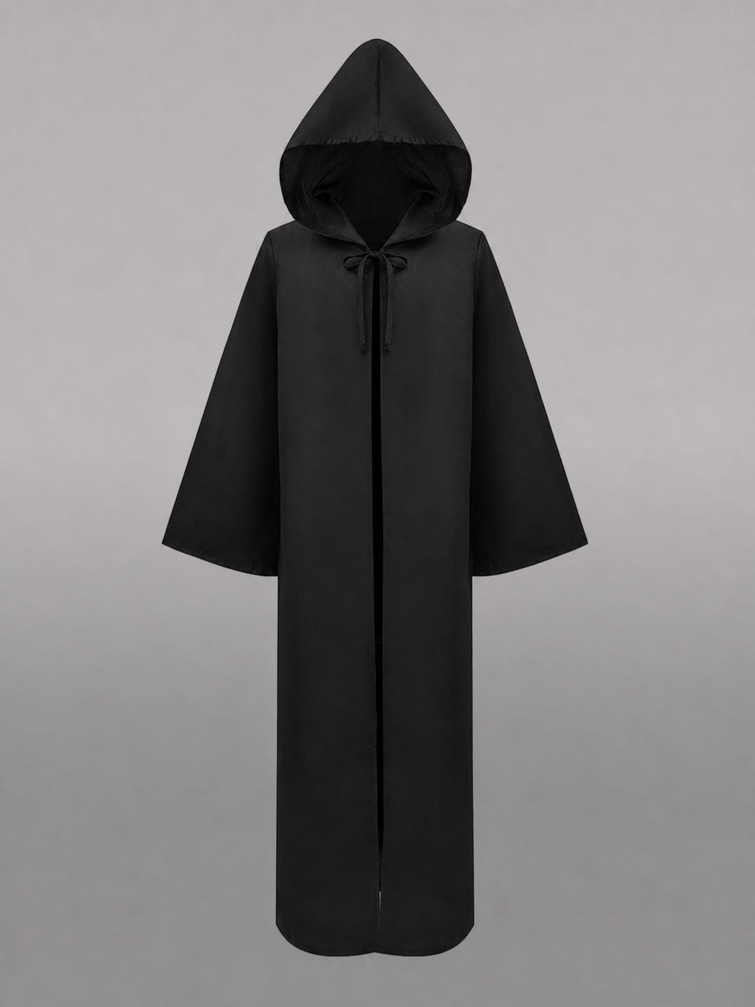 Long black hooded costume cape