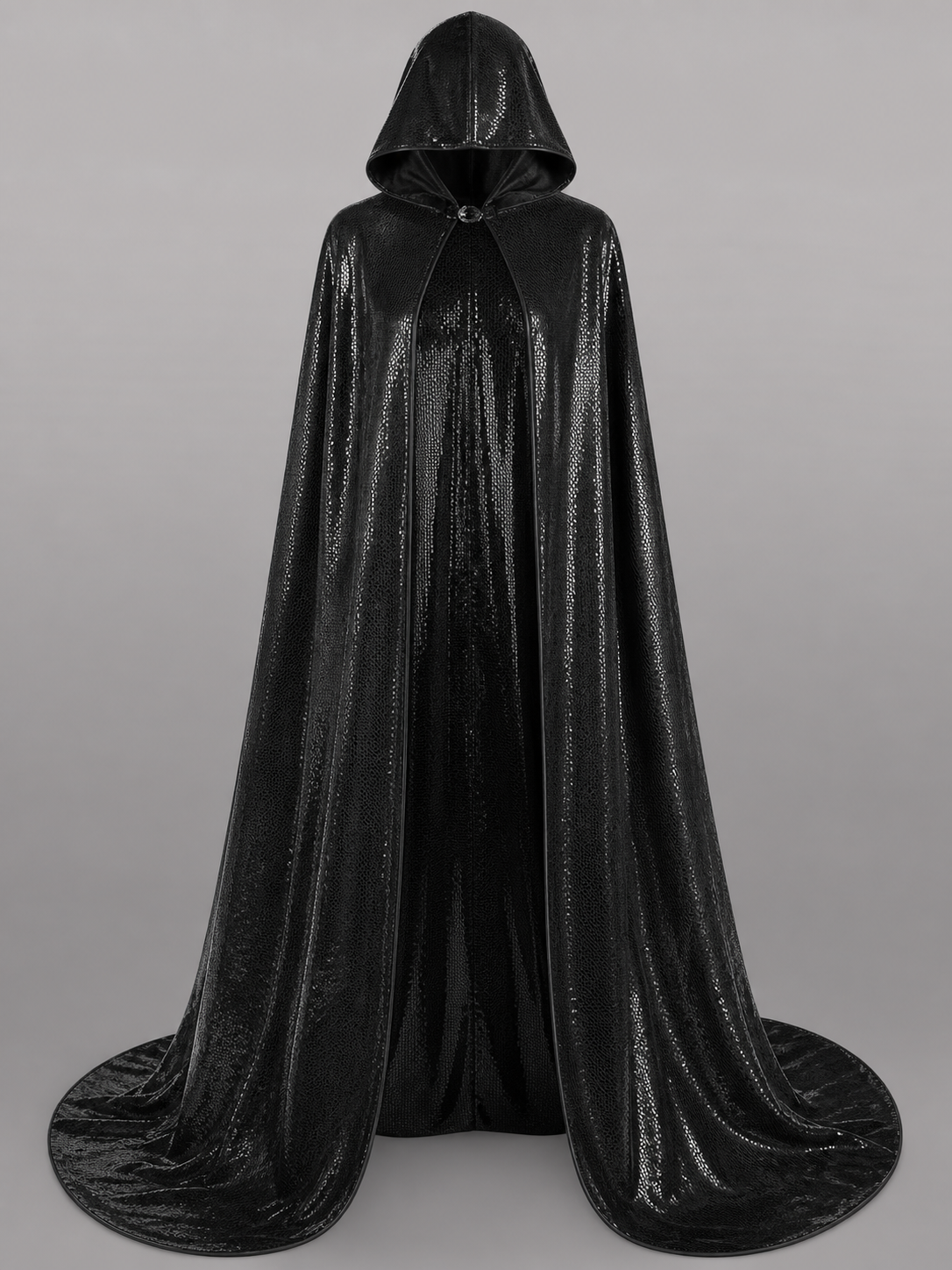 Black Gothic Hooded Carnival Cloak