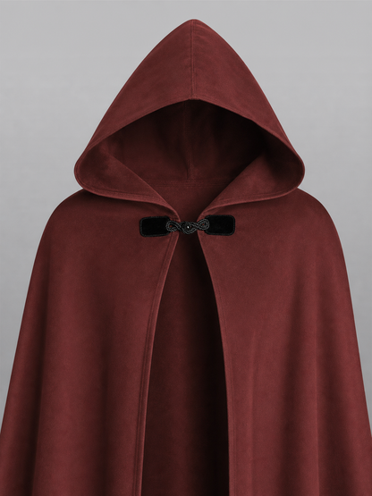 Burgundy Hooded Carnival Cloak for Cosplay