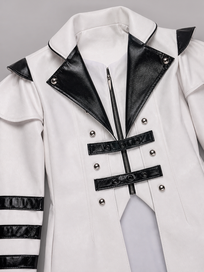 White costume cloak with black details