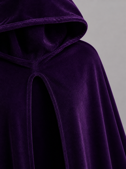 Purple Hooded Costume Cloak