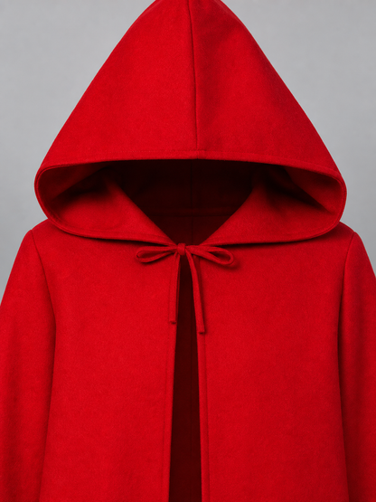 Long Red Hooded Carnival Cape