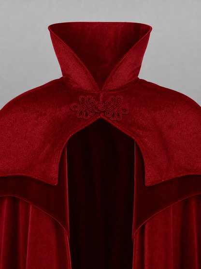 Dark Red Carnival Cape with Hood