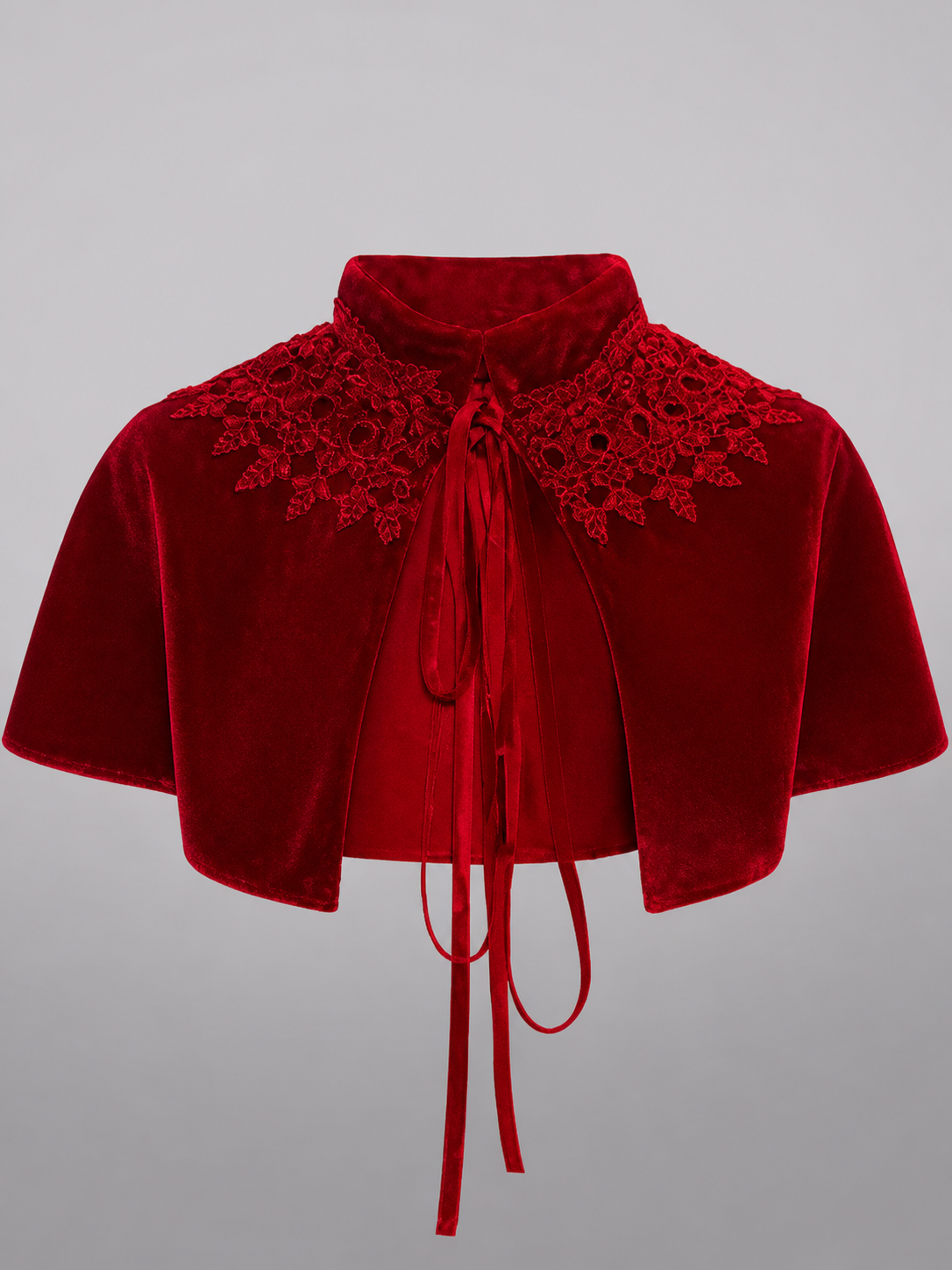 Red Decorative Costume Cloak with Wide Sleeves