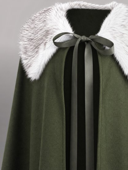 Dark Green Hooded Carnival Cloak