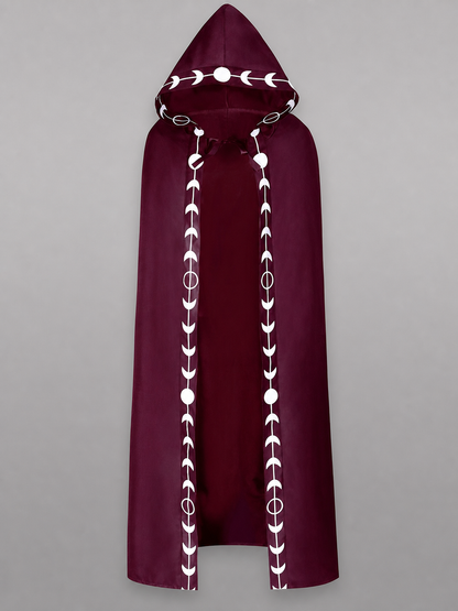 Burgundy Hooded Carnival Cloak