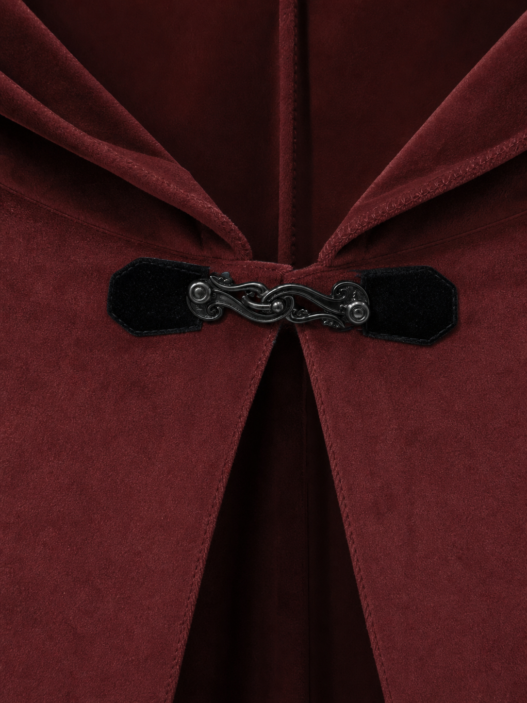 Burgundy Hooded Carnival Cloak for Cosplay