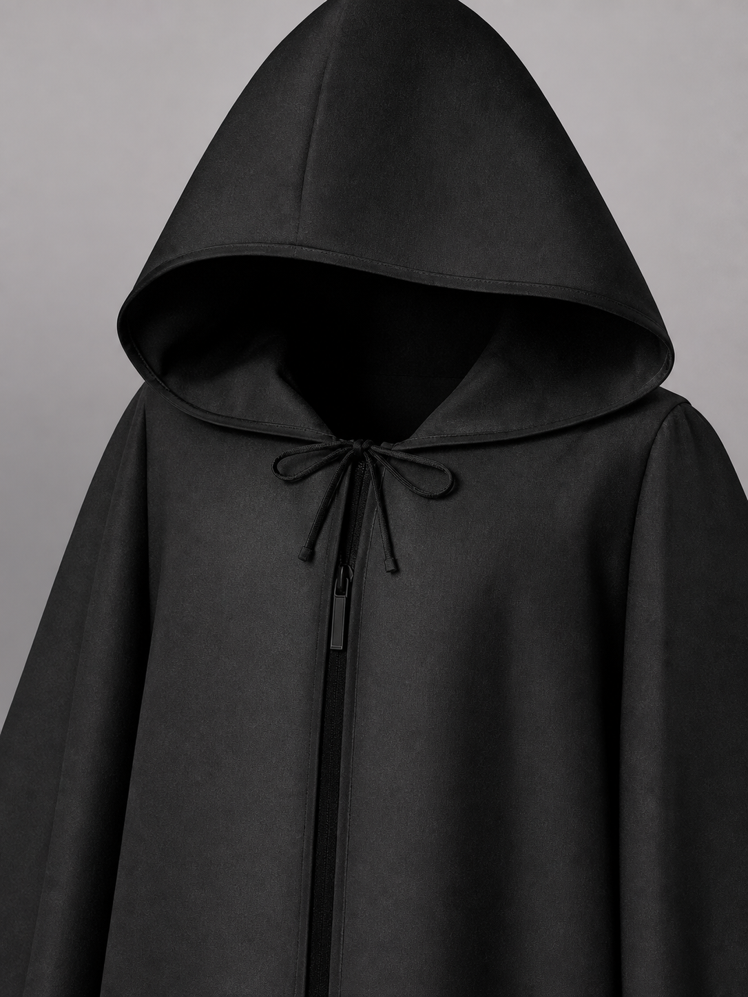 Black hooded carnival cloak for costumes