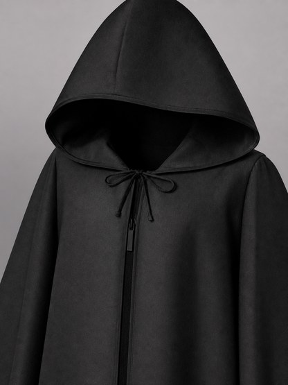 Black hooded carnival cloak for costumes