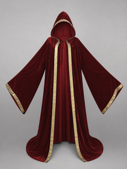Burgundy Carnival Hooded Cloak
