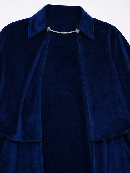 Dark Blue Gothic Costume Carnival Cloak