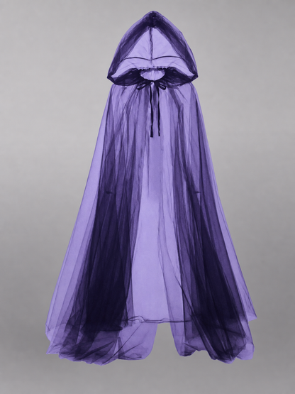 Purple Hooded Costume Cloak