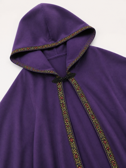 Purple Hooded Velvet Costume Cape product view 53