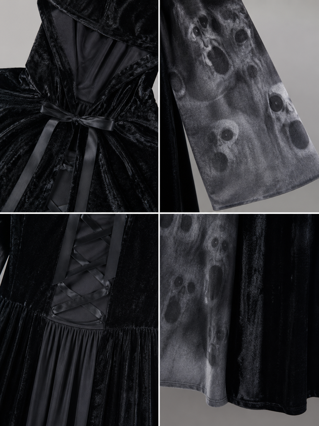 Black hooded costume cloak for cosplay