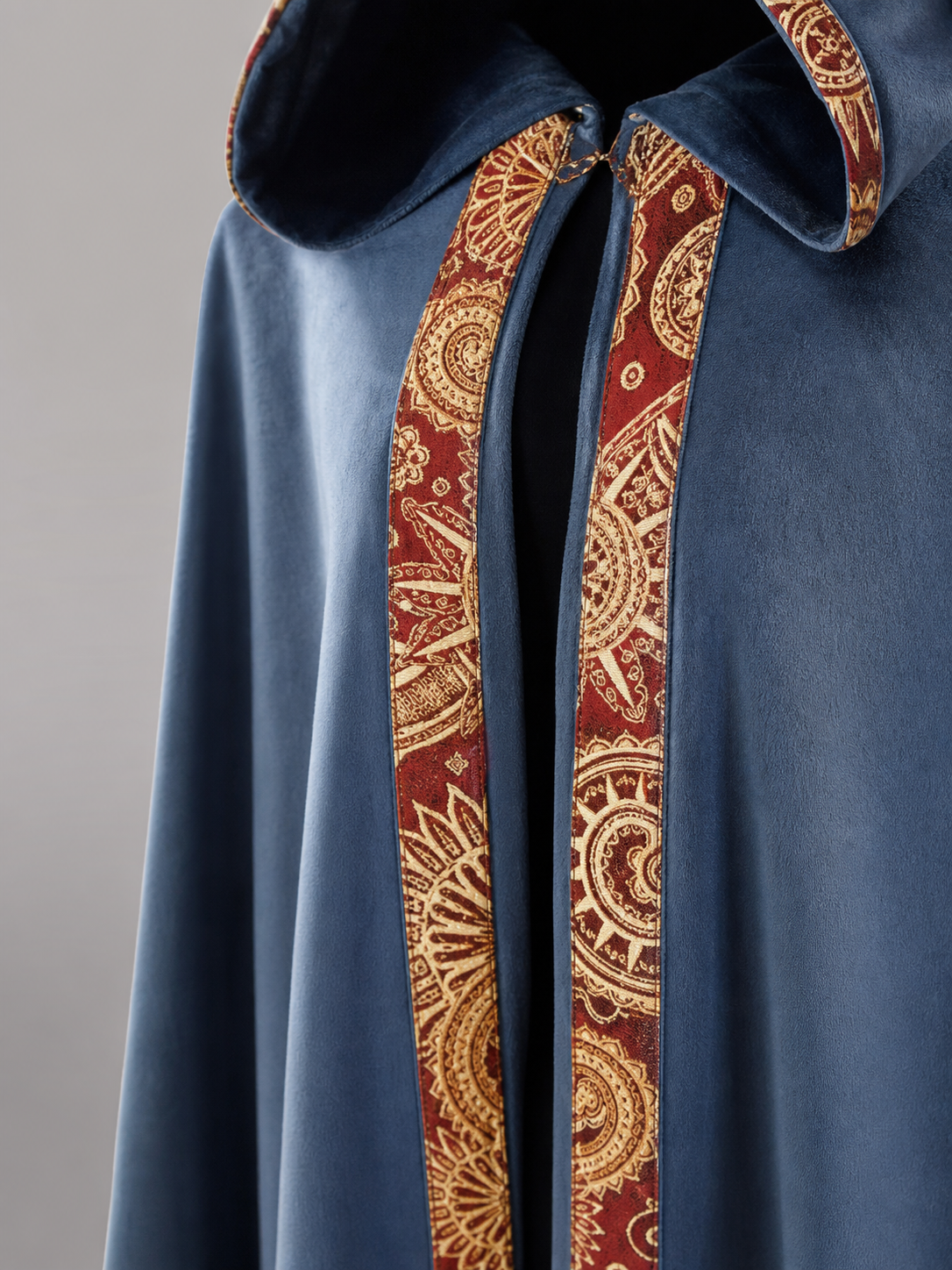 Dark Blue Hooded Costume Cloak