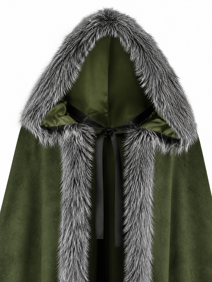 Green Hooded Costume Cloak for Cosplay