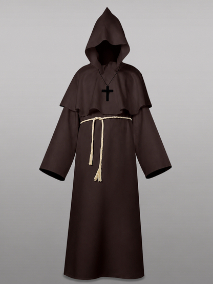 Dark Brown Hooded Costume Cape