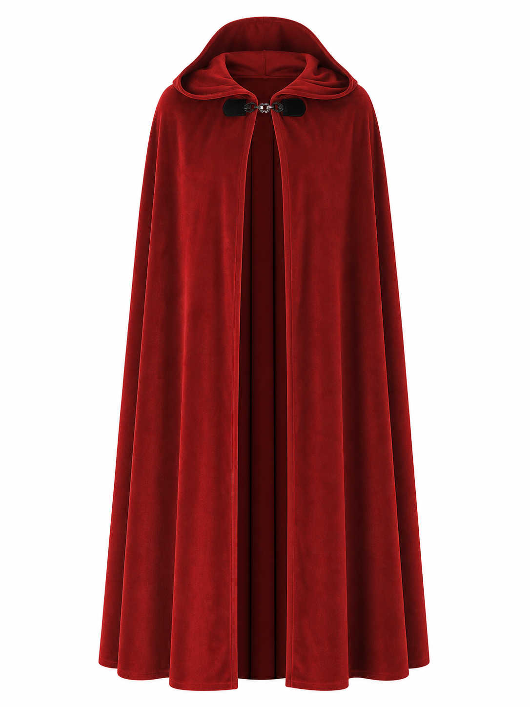 Burgundy Medieval Hooded Costume Cloak