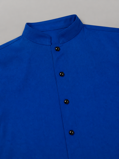 Long Blue Carnival Cloak with a Cross