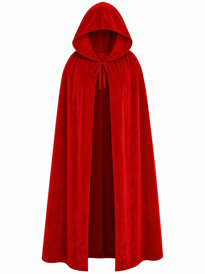 Red Carnival Cape with a Large Hood