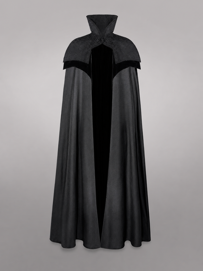 Black Costume Cloak with High Collar