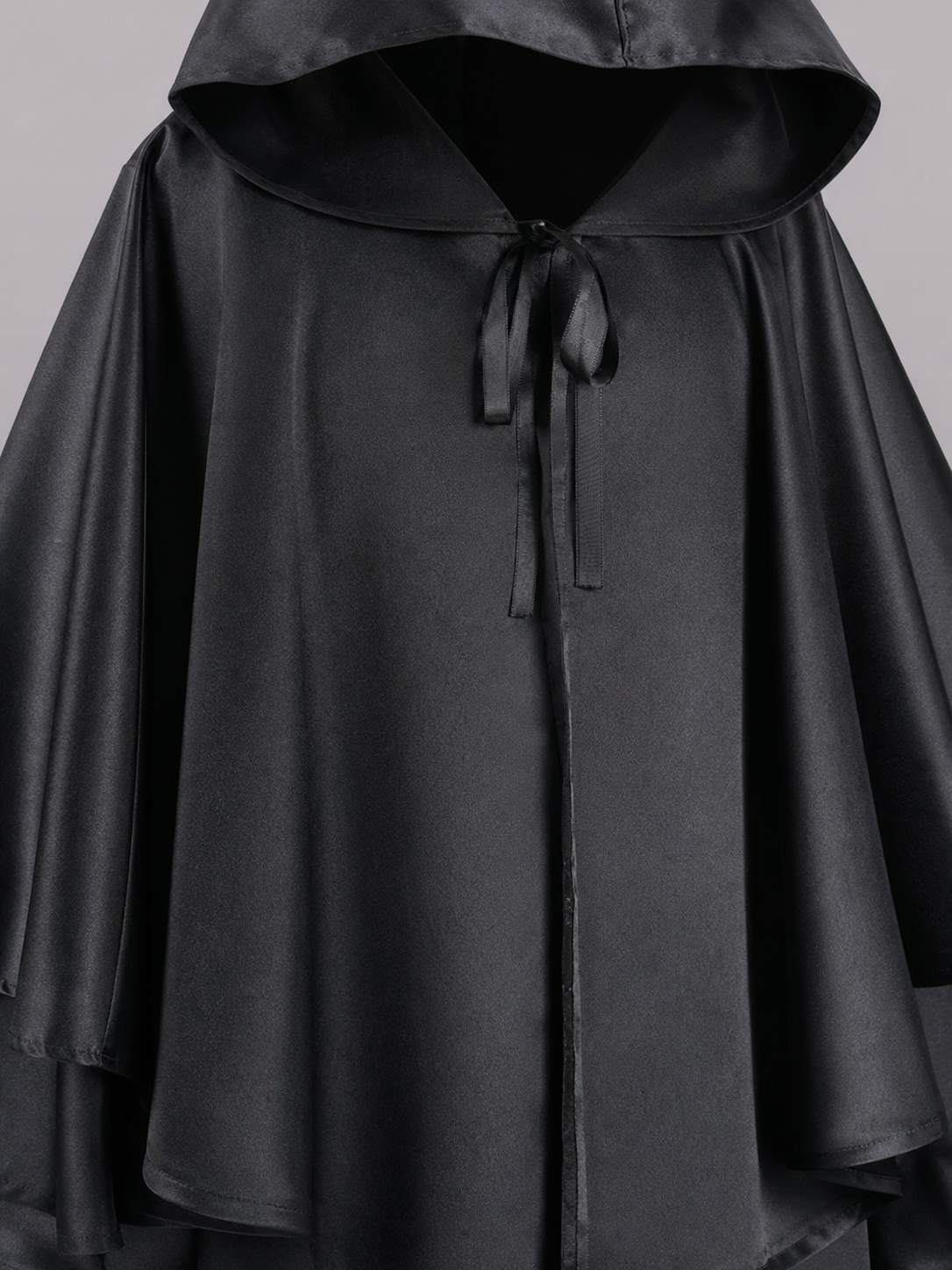 Long Black Hooded Carnival Cape