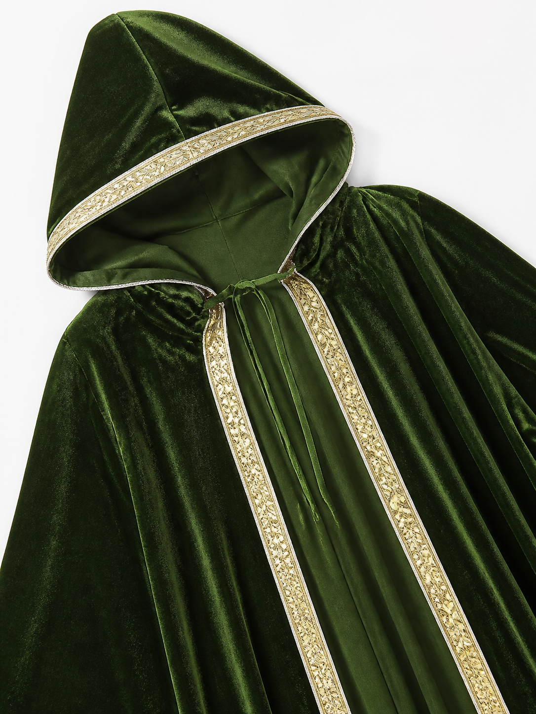 Dark Green Hooded Carnival Cloak