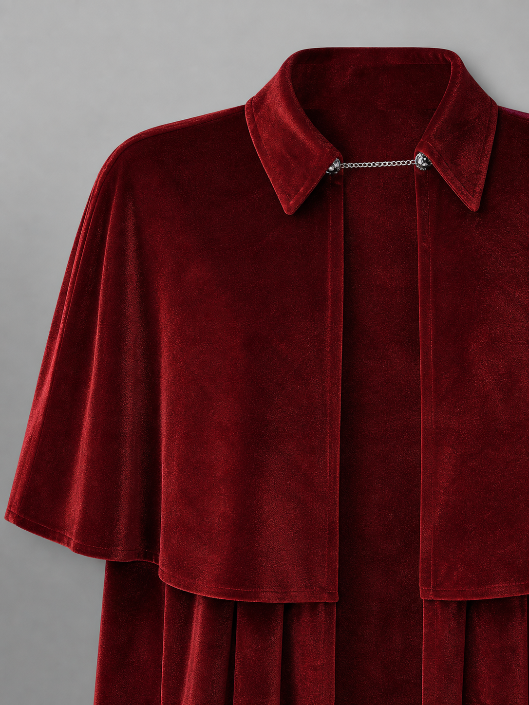 Burgundy Vampire Carnival Cloak with High Collar