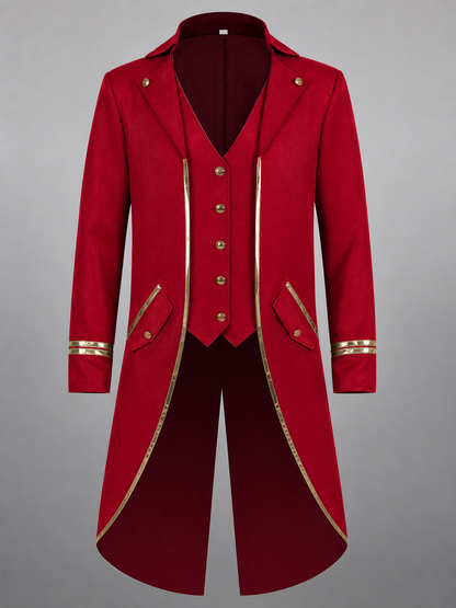 Red Carnival Cloak with Gold Trim