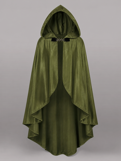 Green Costume Cloak with a Large Hood