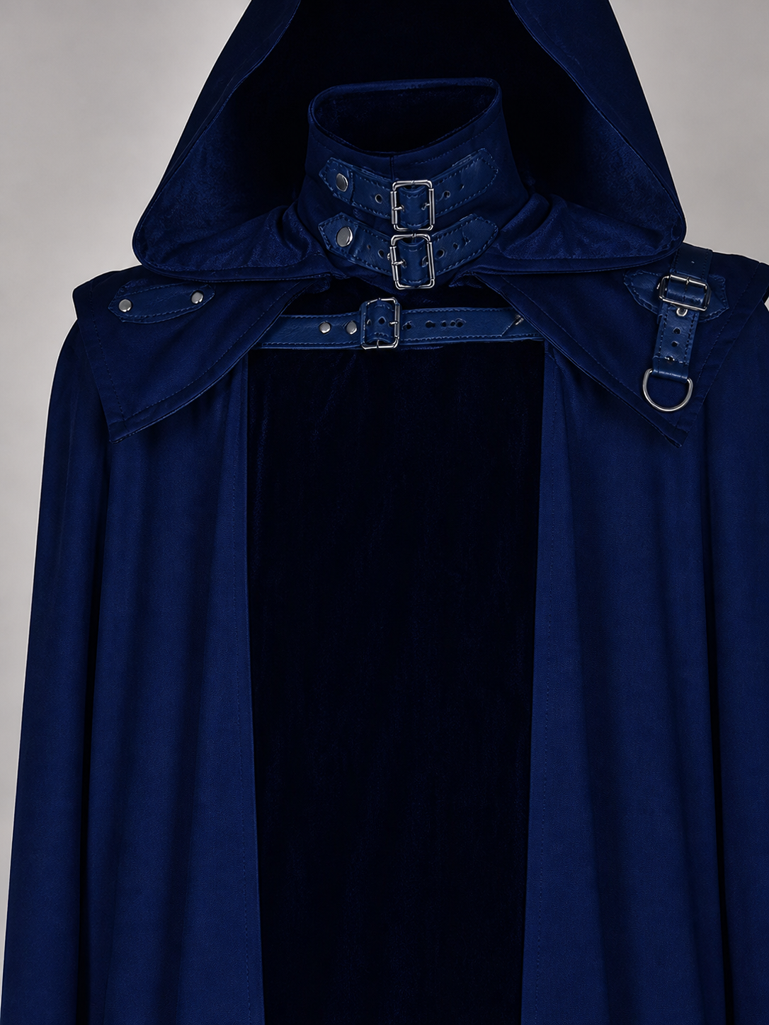 Dark Blue Hooded Costume Cloak
