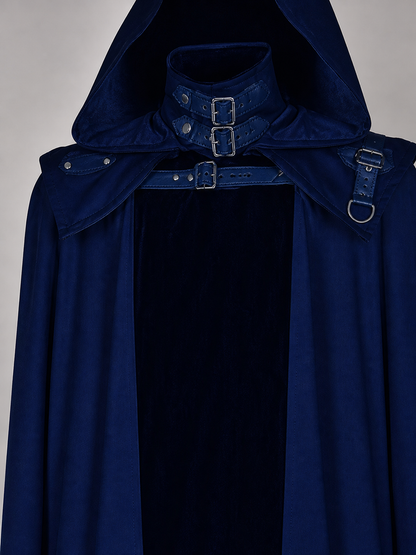 Dark Blue Hooded Costume Cloak