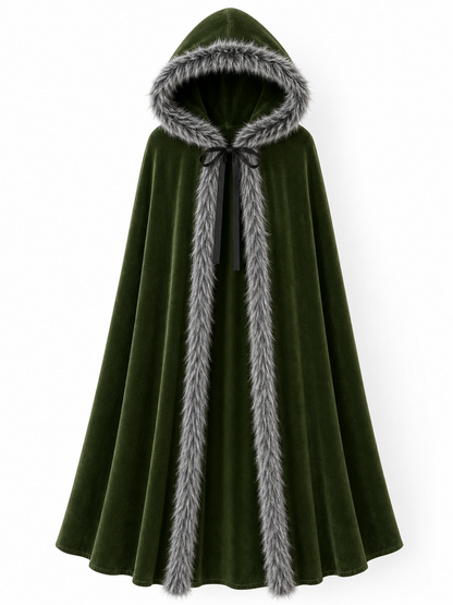 Olive Hooded Costume Cloak