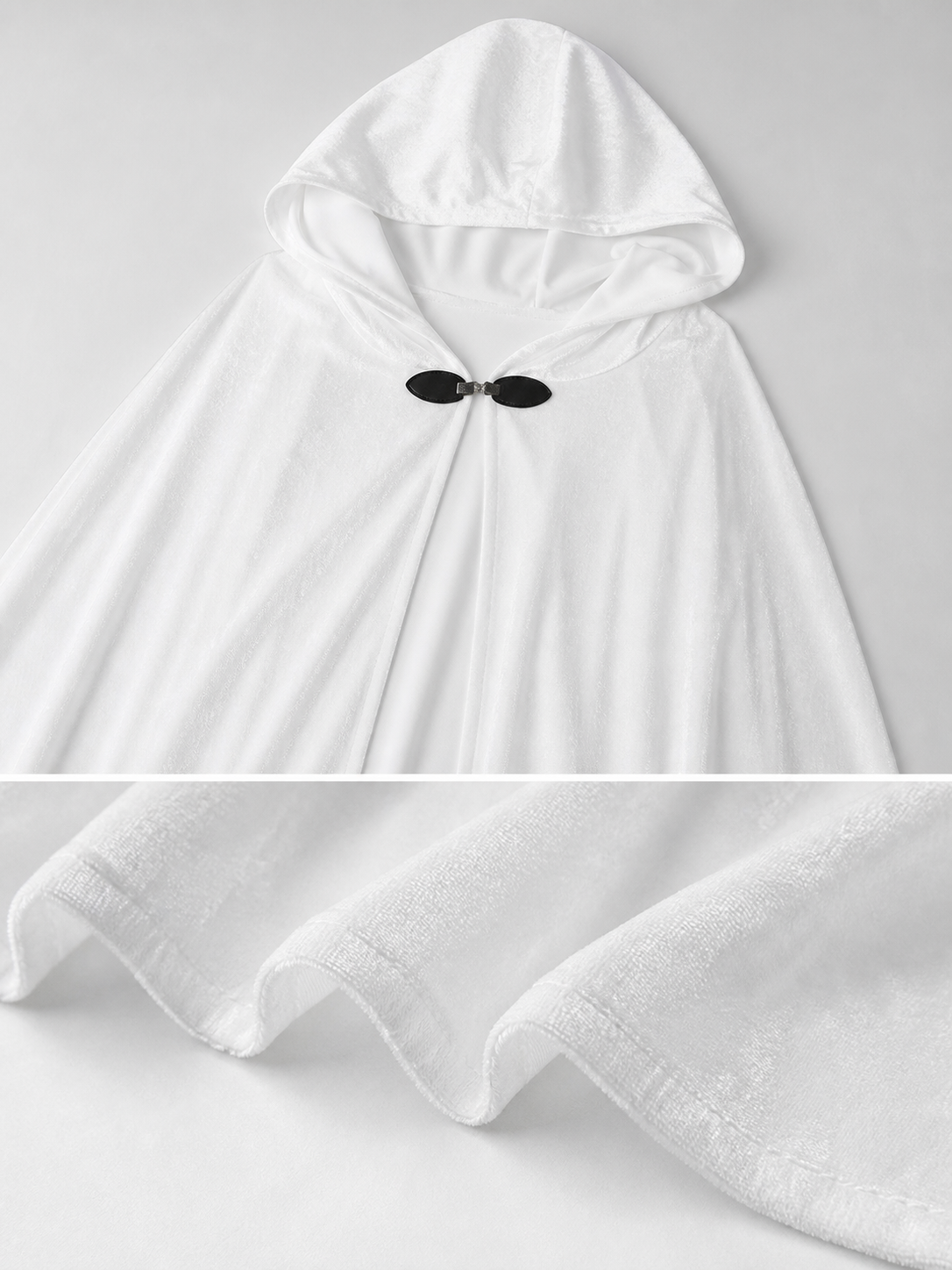 Long White Hooded Carnival Cloak