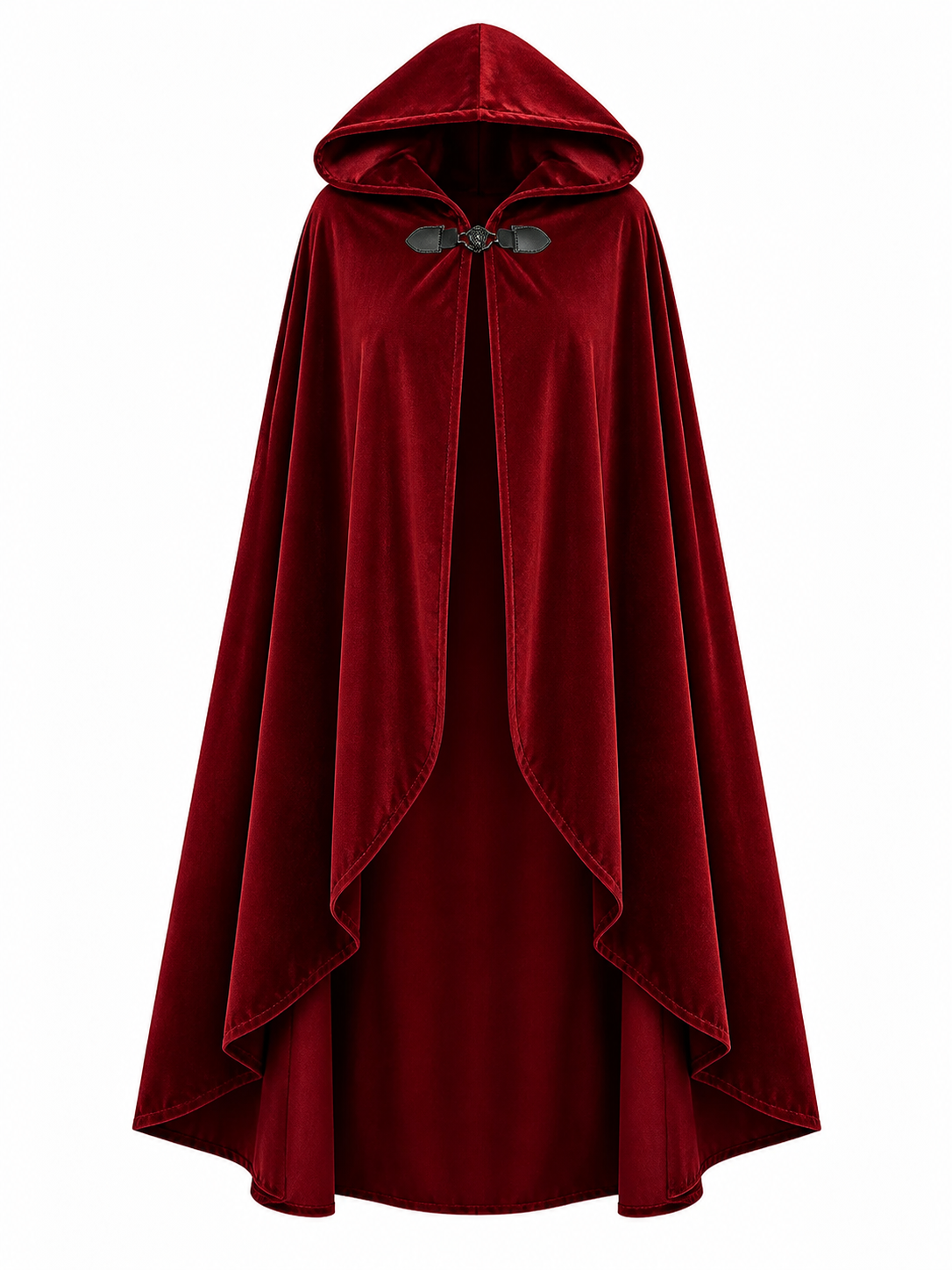 Red medieval carnival cloak with hood