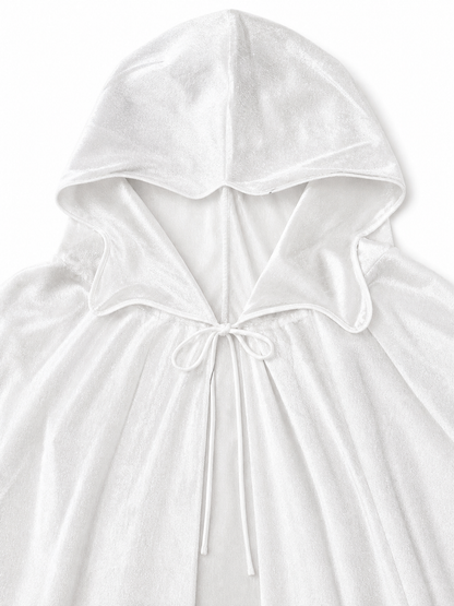 White Hooded Costume Cloak