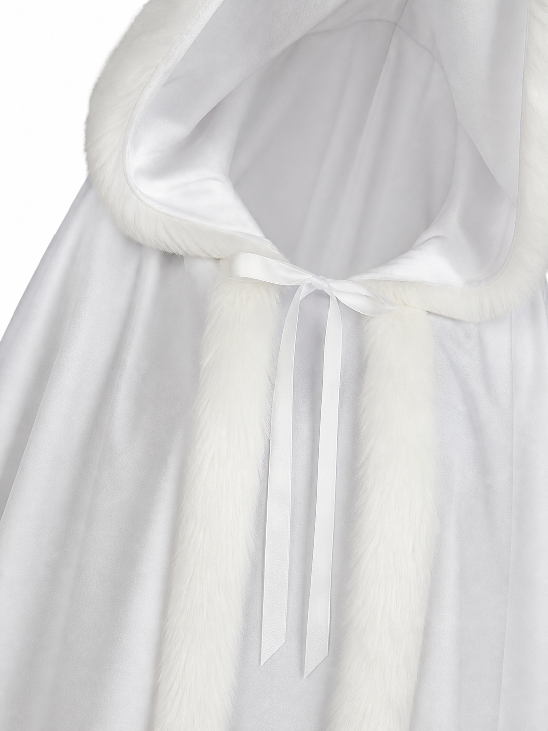 White Hooded Carnival Cloak for Costumes