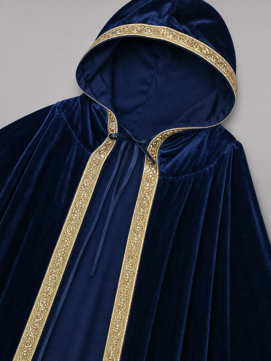 Dark Blue Hooded Carnival Cloak