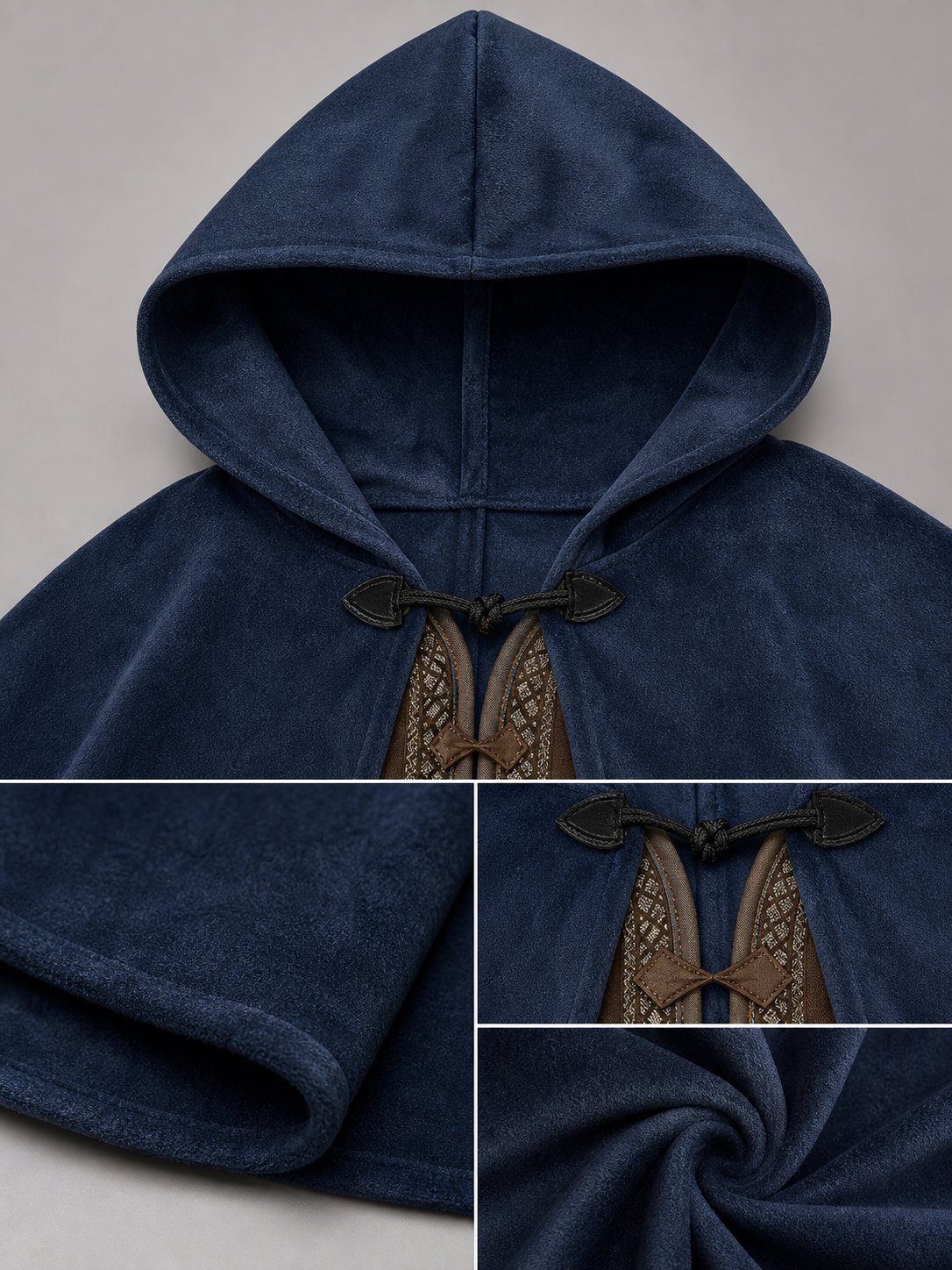 Blue Hooded Costume Cloak for Cosplay