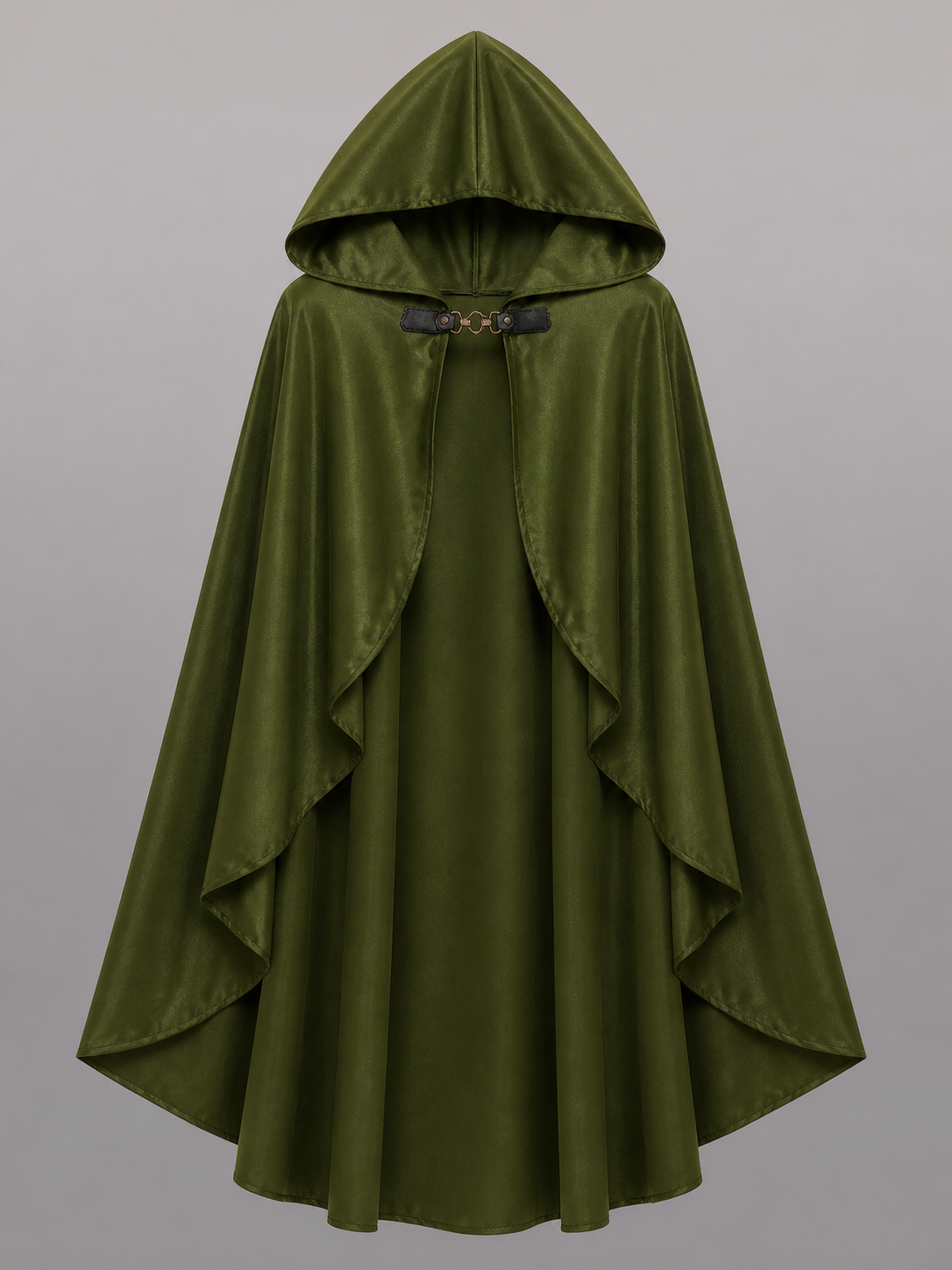Long Green Hooded Carnival Cloak