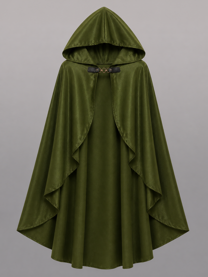 Long Green Hooded Carnival Cloak