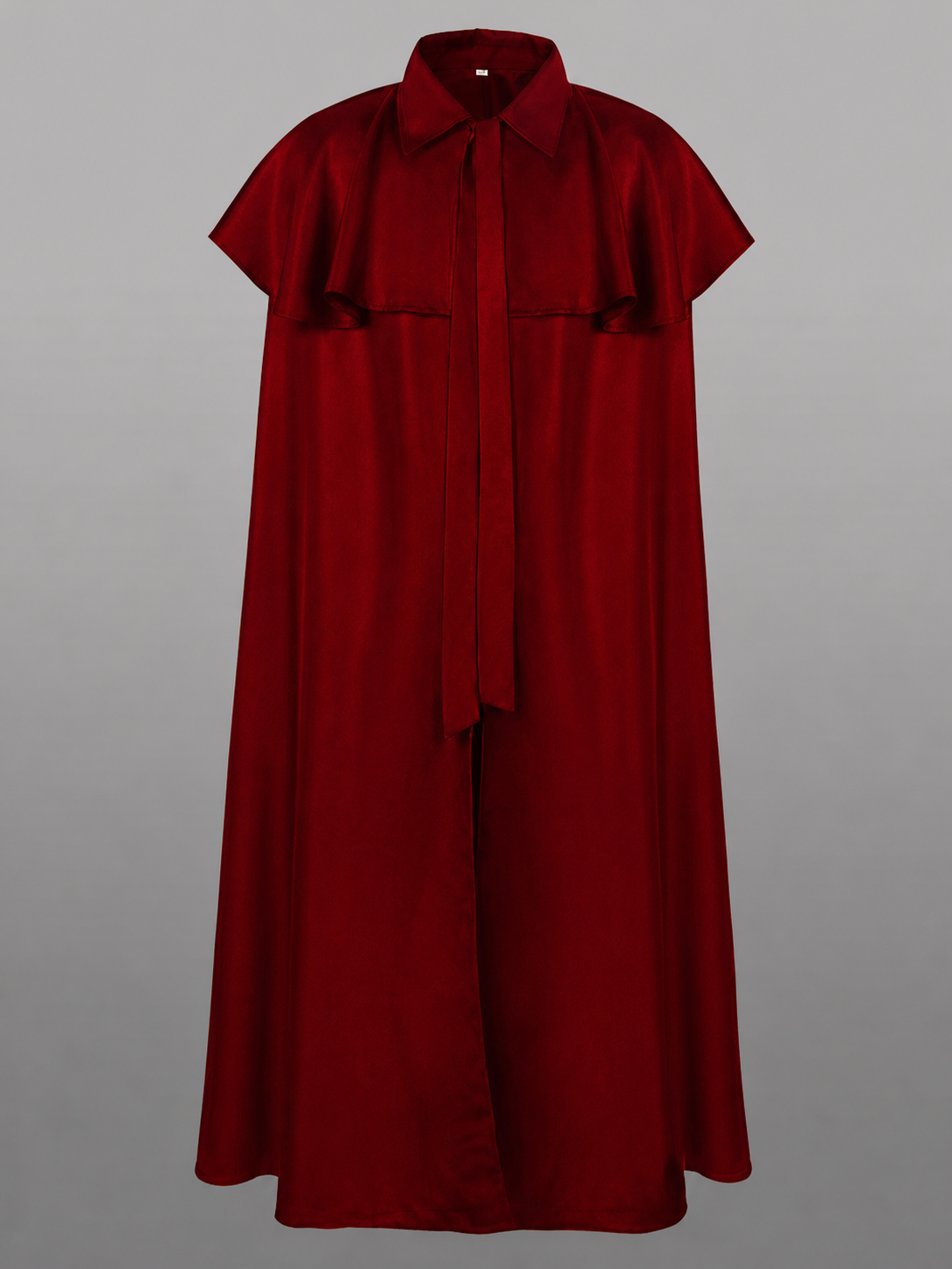 Dark Red Carnival Cloak with a Wide Hem
