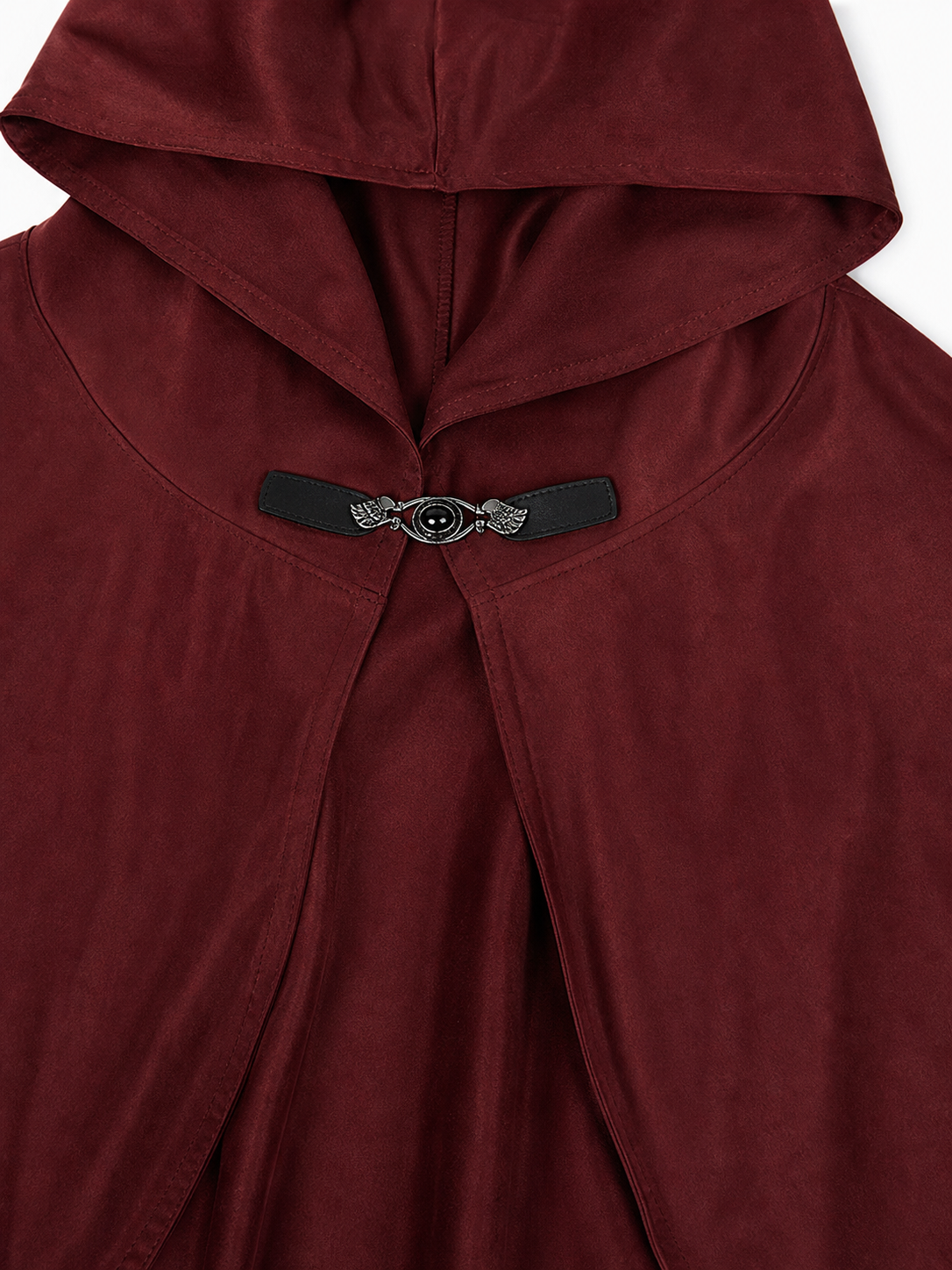 Burgundy Hooded Costume Cloak for Cosplay