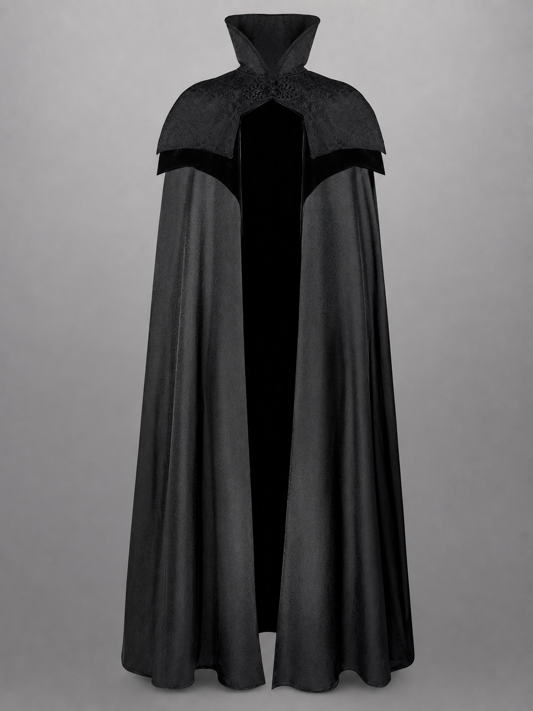 Black Hooded Fantasy Costume Cloak