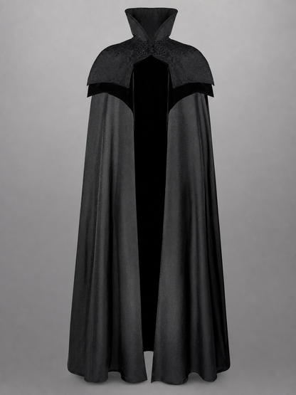 Black Hooded Fantasy Costume Cloak