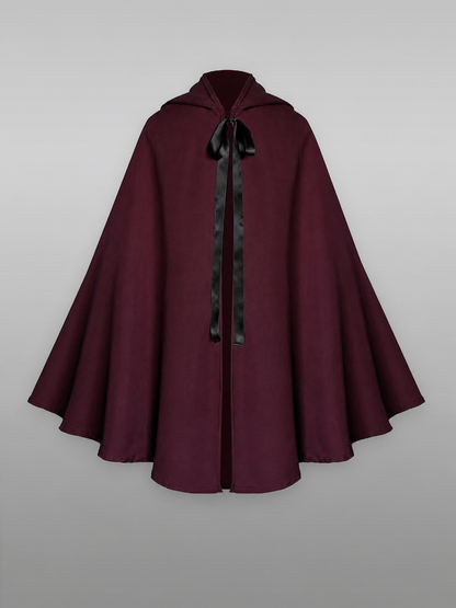 Burgundy Carnival Cloak with Hood for Cosplay