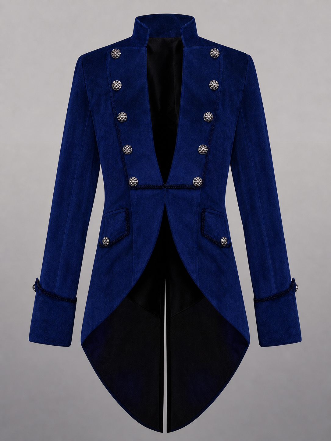 Blue Steampunk Tailcoat Jacket with Long Tails