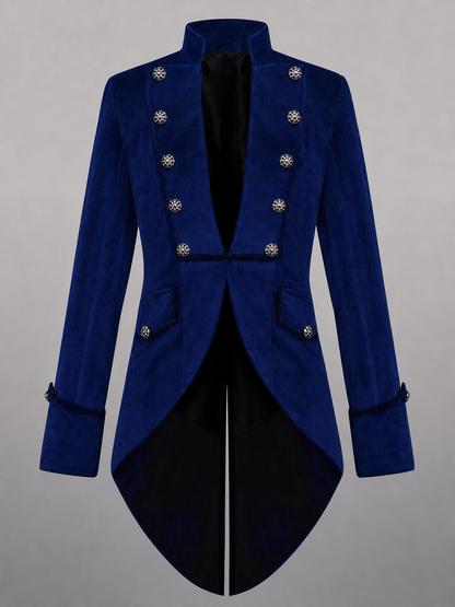 Blue Steampunk Tailcoat Jacket with Long Tails